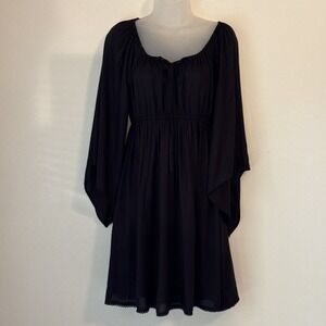 Earthbound Trading Co Dress Womens Size M Black Casual Classic Beachy Boho NWT